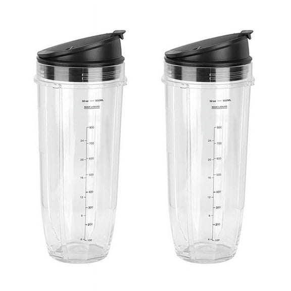 2X 32Oz Replacement  Blender Cups with Cup Lid 900Ml Large Capacity for  900W 1000W Blender Juicer
