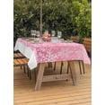 thumbnail image 2 of Outdoor Tablecloth with Umbrella Hole and Zipper, Pink Snowflakes Christmas Rectangle Table Cloth 60x84 Inch Waterproof Tablecloth, Winter Holiday Xmas Snowflake Picnic Table Cover for Patio Camping, 2 of 7