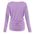 thumbnail image 5 of Gglogagt Women's Deep V Neck 3/4 Sleeve Cross Surplice Wrap Tops Purple 2XL, 5 of 6