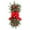 L, variant on Christmas Stair Swag Wreath Cedar Pine Garland Real Touch Christmas Wreath with Red Bow Berry Front Door Wall Window Stairs Holiday Christmas Decoration 18 inch