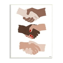 Stupell Industries Shaking Hands Inclusivity Motivation Diverse Cultures, 13 x 19, Designed by Kyra Brown