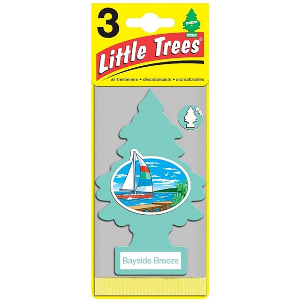 Little Trees Car Air Freshener, Bayside Breeze 3 ea (Pack of 2