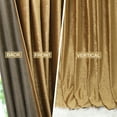 thumbnail image 6 of Lapalife Blackout Velvet Curtains, Moroccan Damask Pattern Rod Pocket Thermal Insulated Velvet Curtain Drapes for Living Room, 2 Panels, 52"x 84", Desert Gold, 6 of 9