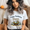thumbnail image 2 of Graphic T-Shirt Happy Birthday Jesus Nativity Design for Women, White, Size 3XL, 2 of 6