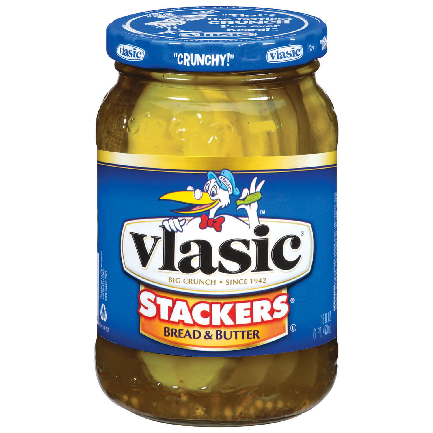 3 Pack) Vlasic Stackers Bread & Butter Pickles 16 Fl Oz Jar - Walmart.c...