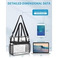 thumbnail image 2 of Clear Bag Stadium Approved, Lightweight Waterproof Roomy Clear Tote Bag, See Through Transparent Clear Bag 12x6x12, 2 of 5