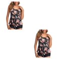 thumbnail image 4 of Sonducket Conjuntos de ropa de salón cómodos y frescos para mujeres - Sin mangas Conjuntos de ropa de salón de seda de leche para negro 2XL 2piezas, 4 of 6