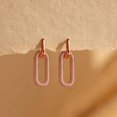 thumbnail image 3 of Aretes Colgantes Cadena de Clip de Papel en Oro Rosa TITUTHIA, 3 of 6