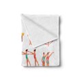 thumbnail image 2 of Gymnastics Soft Flannel Fleece Throw Blanket, Pommel Horse Maces and Ribbons Athlete Performing Acrobatics Pattern, Cozy Plush for Indoor and Outdoor Use, 70" x 90", Multicolor, by Ambesonne, 2 of 5