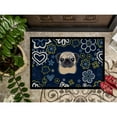 thumbnail image 2 of Carolines Treasures BB5113JMAT 24 x 36 in. Blue Flowers Fawn Pug Indoor or Outdoor Mat, 2 of 3