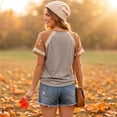 thumbnail image 4 of Halloween Shirt for Women Retro Short Sleeve T Shirts Halloween Cute Pumpkin Print Tops Fall Thanksgiving Graphic Tees,Gray,XL, 4 of 7