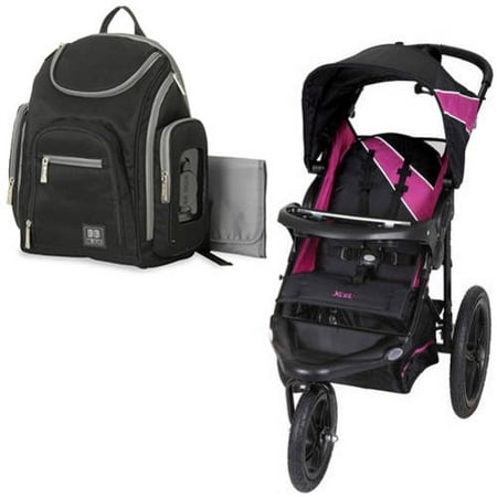 Baby trend xcel jogging stroller, raspberry with Diaper Bag Value