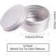 thumbnail image 2 of Paquete de 12 latas de hojalata de 2,7 oz con tapa de rosca de aluminio redondas, recipientes con tapa de rosca, ideales para almacenar especias, dulces, té o para regalar (platino), 2 of 7