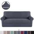 thumbnail image 1 of H.VERSAILTEX 2-Piece Jacquard Spandex Sofa Stretch Slipcover, Gray, 1 of 6