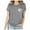 Gray, variant on ICHUANYI Women's 2024 Spring And Summer Trendy Print Pattern Crew Neck Short Sleeve T Shirts Tops Shirt New 2024