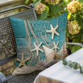 thumbnail image 5 of Ocean Marine Throw Pillow Cover Vintage Shell Starfish Blue Wood Grain Cotton Linen Cushion Cover Throw Pillow Case with Invisible Zipper for Couch Sofa Bed Chair Car 26x26 Inch, 5 of 9