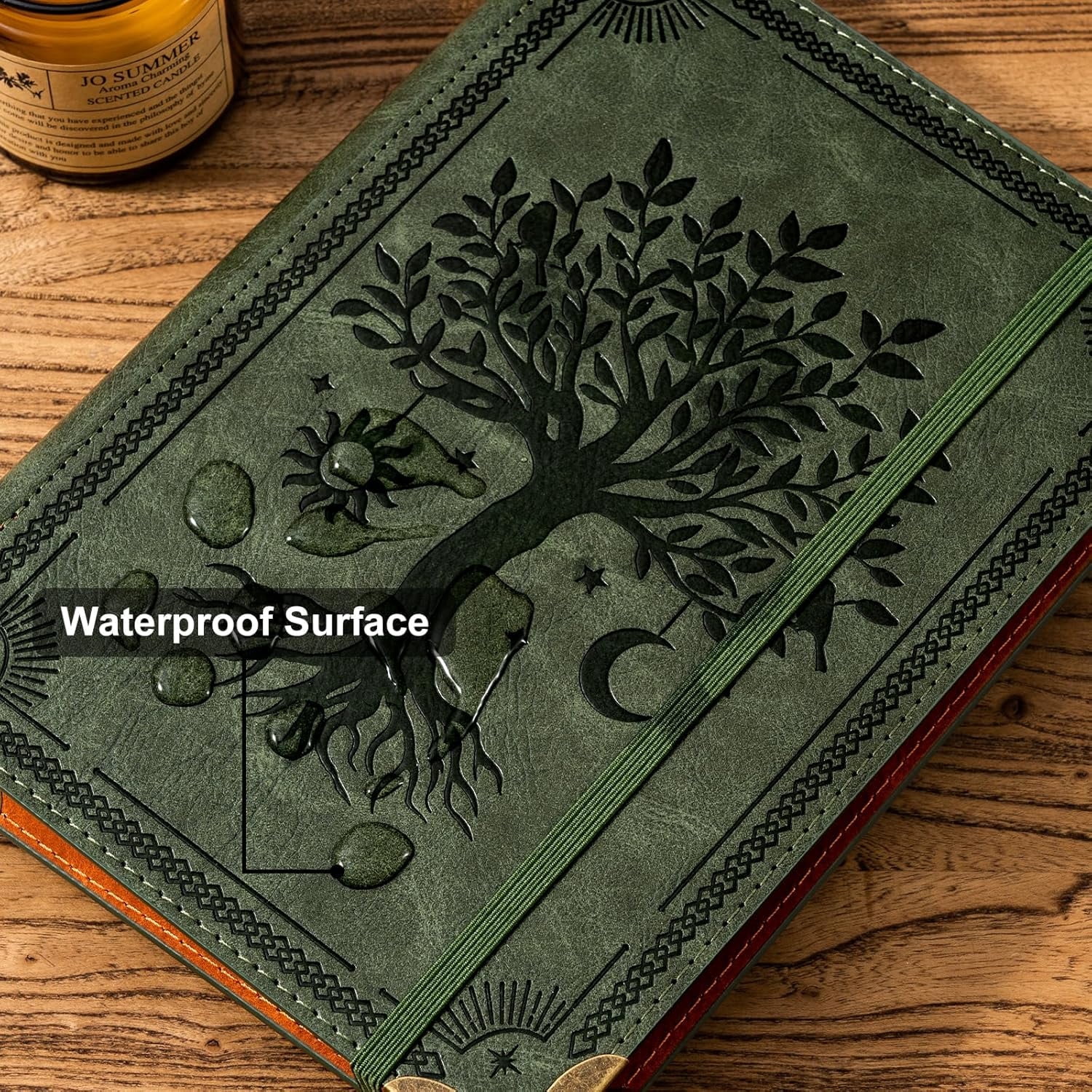 2 Pack Leather 6 Ring Binder 1 Inch Round Ring Binder Holds 200 Sheets 5.7"x8.3" Letter Size Paper, Wedding Family History Notebook Cover Loose Leaf Organizer