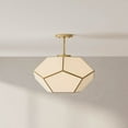thumbnail image 3 of Latham Collection 18 in. Three-Light Vintage Brass Contemporary Flush Mount, 3 of 5