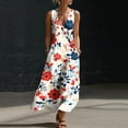 thumbnail image 2 of WRKEKC Floral Dress for Women Print V Neck Sleeveless Loose Silhouette Midi Easy Care Stretch Chic, 2 of 7