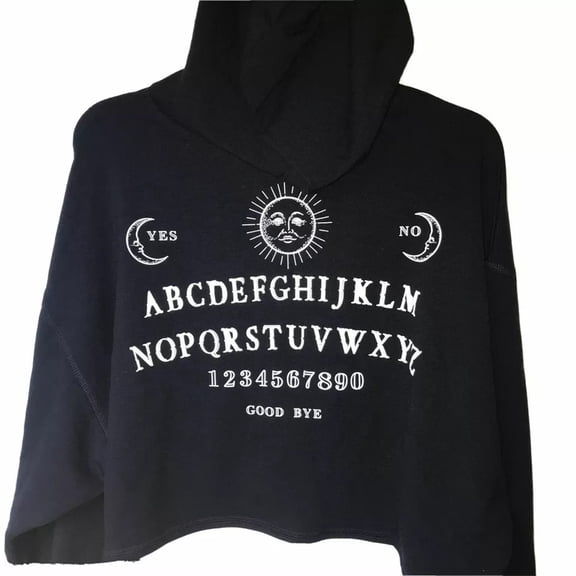 Hasbro OUIJA Mystifying Oracle Junior Women's Cropped Hoodie (Medium)