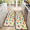 thumbnail image 4 of Kitchen Rugs Sets Of 2,Colorful Dinosaur Assortment Pattern Anti Fatigue Kitchen Mat Rugs Non Slip Washable,Decorative Kitchen Floor Mats for Kitchen,Sink,Laundry,17"x47"+17"x47", 4 of 5
