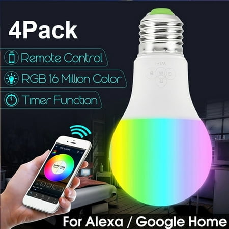 E27 WiFi Smart LED Light Bulb with Alexa Google Home Multicolored Color Changing Lights