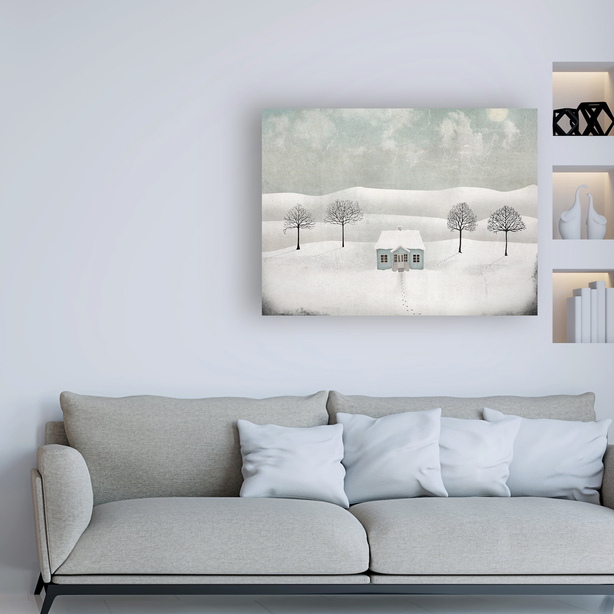 Trademark Fine Art 'Winter land House' Canvas Art by Maja Lindber