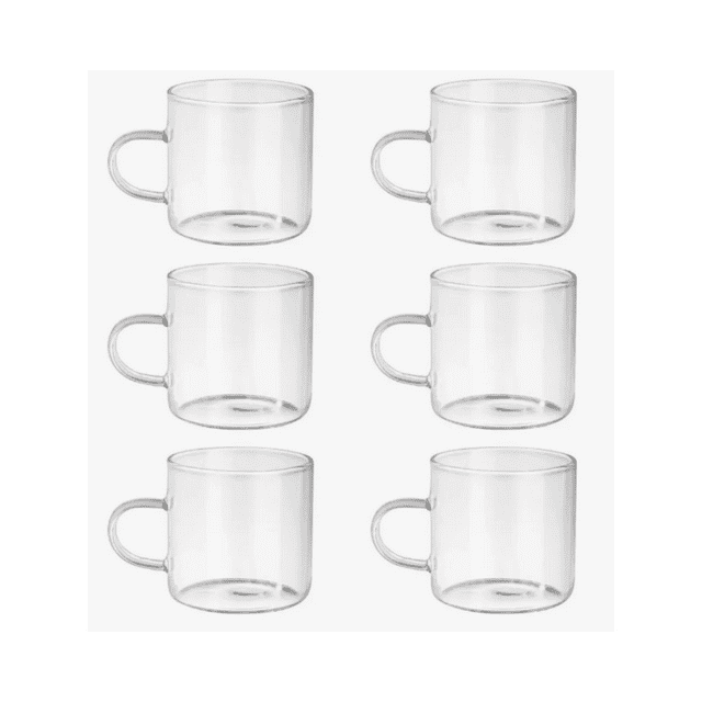 Set 6 Tazas Capuchino Expresso Vittori Vidrio Borosilicato 100 Ml