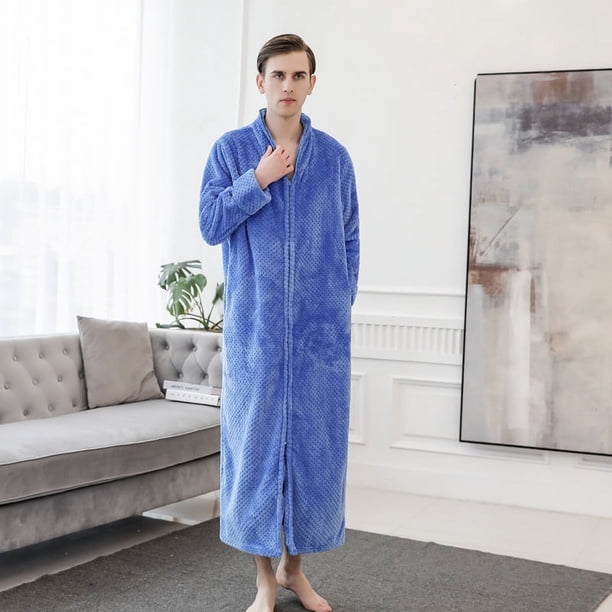 Camisón de franela de otoño e invierno para mujer, camisón de cuadros de piña alargado y grueso, bata de baño para pareja, pijamas para hombre, ropa de casa