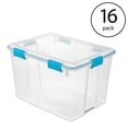 thumbnail image 2 of Sterilite 80-Qt Clear Plastic Stackable Storage Bin w/ Gasket Latch Lid, 16 Pack, 2 of 12