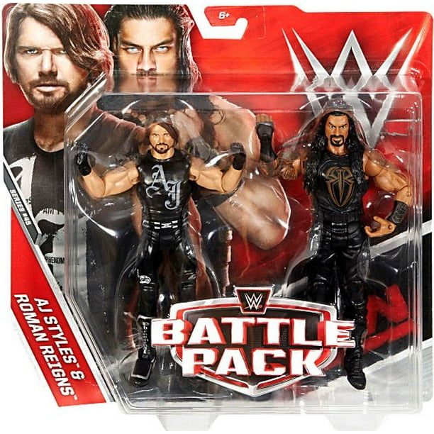 Wwe Wrestling Series 45 Aj Styles Roman Reigns Action Figure 2 Pack Walmart Com