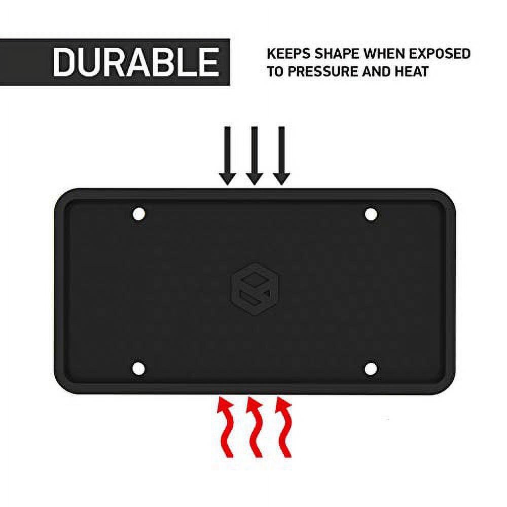 Rightcar Solutions Flawless Silicone License Plate Frame Rust-Proof.  Rattle-Proof. Weather-Proof. Black