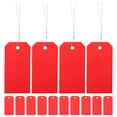 thumbnail image 1 of 100 etiquetas de envío en blanco con alambre, etiquetas de equipaje de PVC grabables para identificación de maletas y mochilas, etiquetas colgantes de envío en blanco, 1 of 5