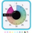 thumbnail image 1 of Minuterie Visuelle Duomi 7.5 Pouces; Minuterie 60 Minutes 1 Heure pour Enfants Outil d'Enseignement en Salle de Classe Réunion à Domicile, Horloge Mécanique de Compte à Rebours pour Gestion du Temps des Examens Magnétique, Bleu Ciel avec Coloré, 1 of 4