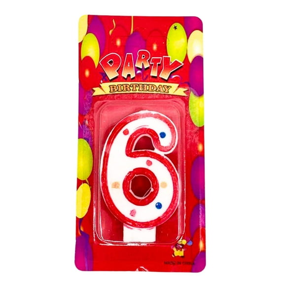 Birthday Number-6 Cake Candle: 1CT