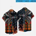thumbnail image 1 of 2022 New Original Risk Free Wave Pattern 3D Printing Lapel Men's T-Shirt Top Hawaiian Beach Style, 1 of 5
