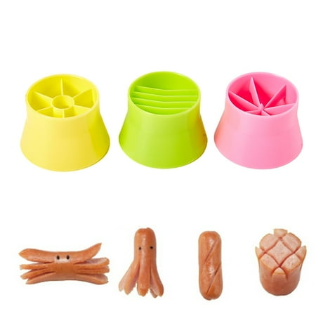 

3PCS Sausage Hot Dog Cutter Set Ham Sausage Cutter Kitchen Cutting Mold DIY BAWA