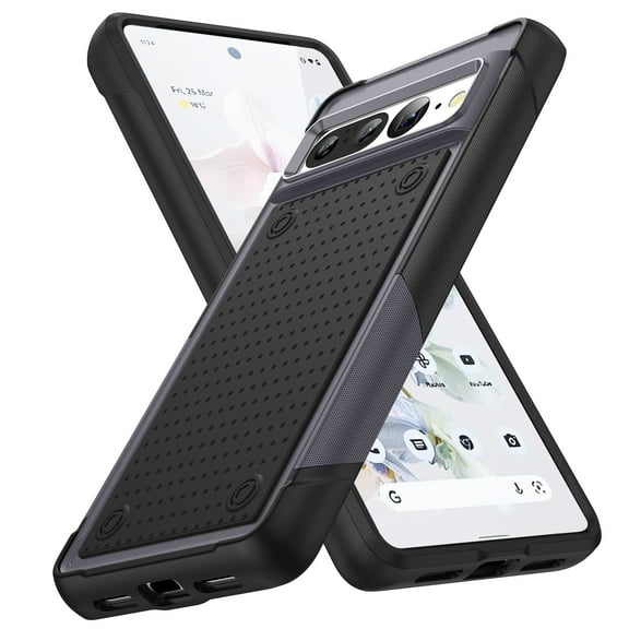 ELEHOLD Heavy Duty Rugged Case for Google Pixel 7,Hybrid PC +TPU Full Body Protective Shockproof Anti-Scratch Non-Slip Case for Google Pixel 7,BGray