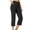 Black, variant on Capri Pants for Women Casual Summer Wide Leg Crop Pants Loose Comfy Drawstring High Waist Yoga Jogger Capri Pants with Pockets,M,Army Green