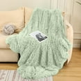 thumbnail image 2 of chaungfeng Faux Fur Throw Blanket, Green Soft 51"x63" Fluffy Bed Blanket, Cozy Shaggy Plush Decorative Couch Throw, Cute Furry Fuzzy Lap Blanket for Women Men Gift Green, 2 of 6