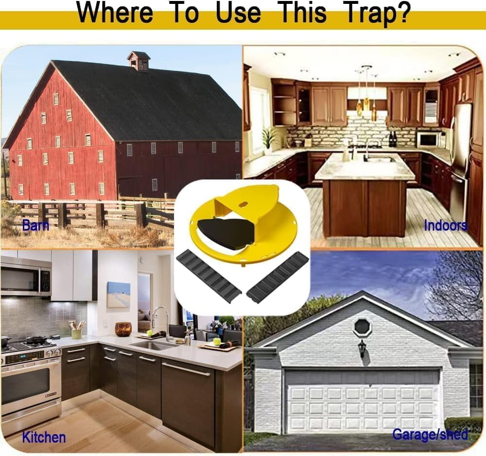 SONGAU Mice MouseTrap Flip Lid, Mouse Trap Indoor Outdoor, Humane MouseTrap, Auto Reset Mouse Trap Bucket Lid, 5 Gallon Bucket Compatible, 2 Packs (Yellow)