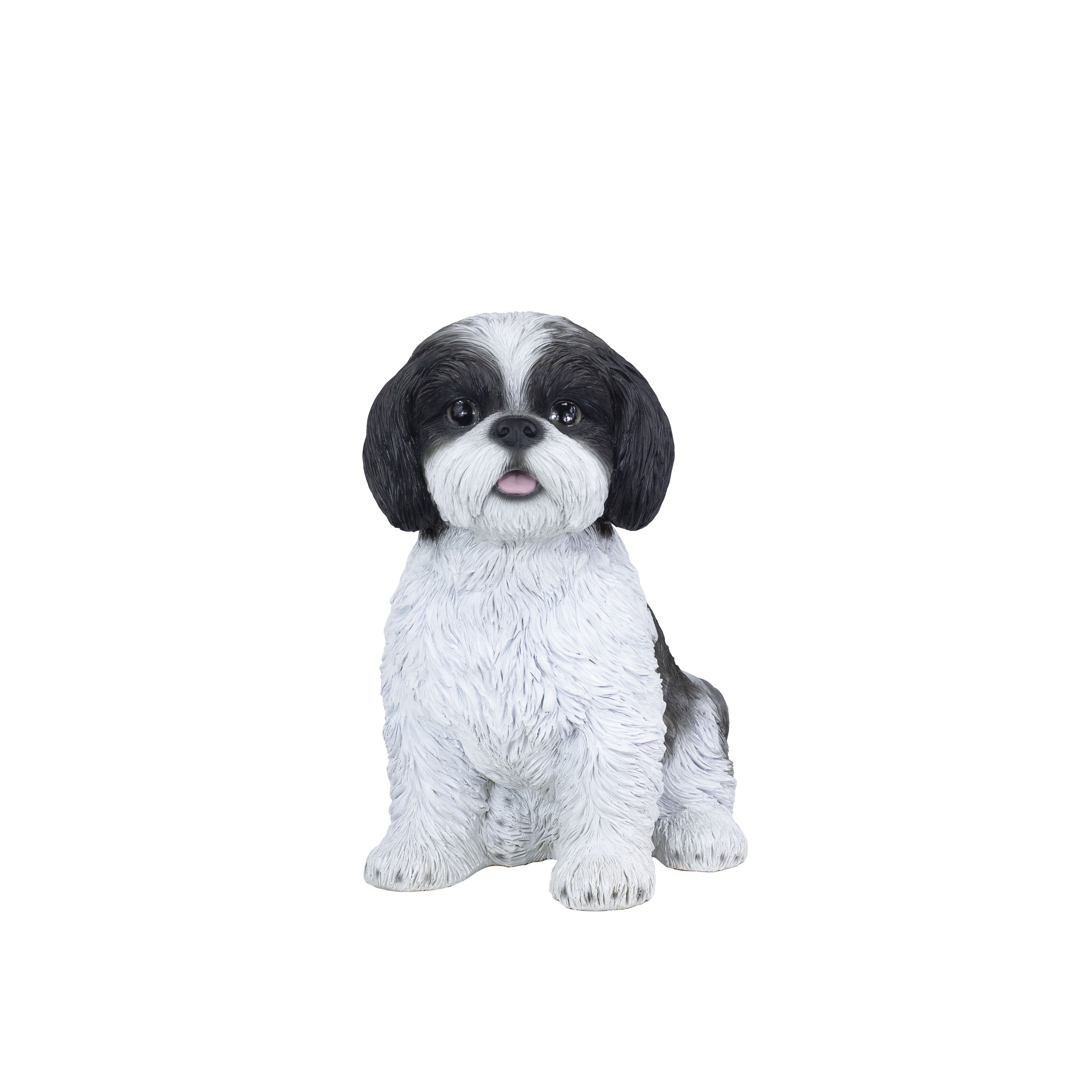 SOREAL White & Black Shih Tzu | Handpainted Decorative Puppy Statue for Home & Garden Decor | Premium Polyresin Dog Statue | Gift for Dog Lovers | Weather-Resistant Indoor/Outdoor Decor