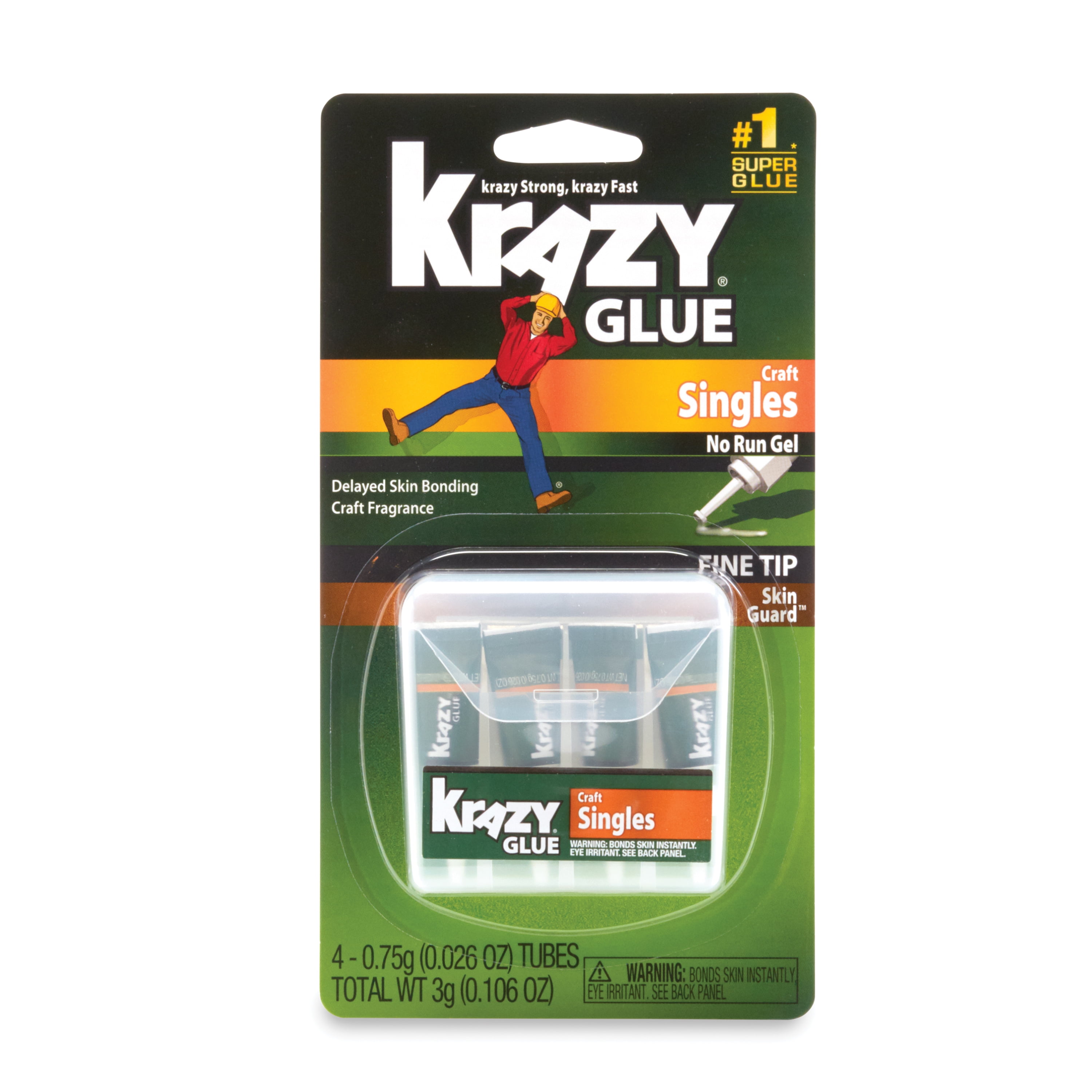 Krazy Glue Craft Mini Singles, Fine Tip, 4 Count