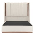 thumbnail image 1 of Cabecera Queen Size Linz + Base Cama Gris Crema, 1 of 8
