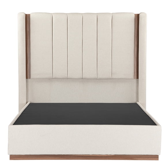 Cabecera Queen Size Linz + Base Cama Gris Crema