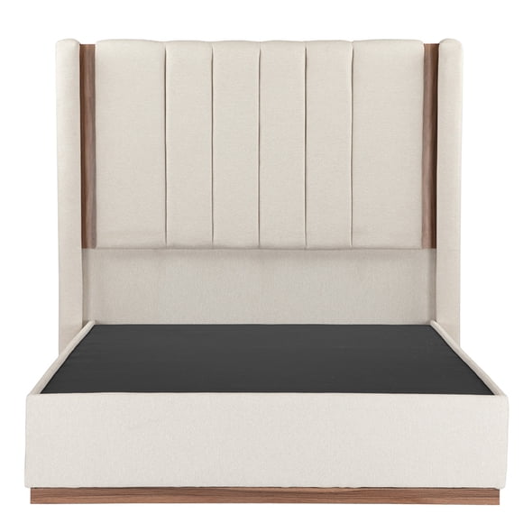 Cabecera Queen Size Linz + Base Cama Gris Crema
