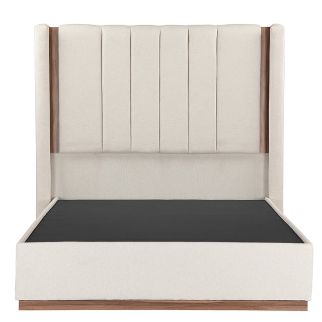 Cabecera Queen Size Linz + Base Cama Gris Crema