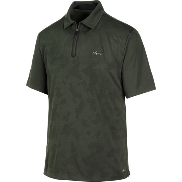 Greg Norman Mens Tonal Camo Jacquard Rugby Polo, Verde, Mediano Greg Norman polo, rugbi