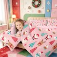 thumbnail image 4 of Manfei Vintage Christmas Santa Claus 7-Piece Twin Bedding,Western Xmas Festive Bedding Comforter Set,Pink Reversible, 4 of 7