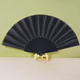 thumbnail image 6 of 4Pcs Handheld Folding Fans, Chinese Fan, Oriental Cloth, Fabric Fan for Dance, Party, Wedding Gifts, DIY Decoration, Home Decorations-Black, 6 of 7